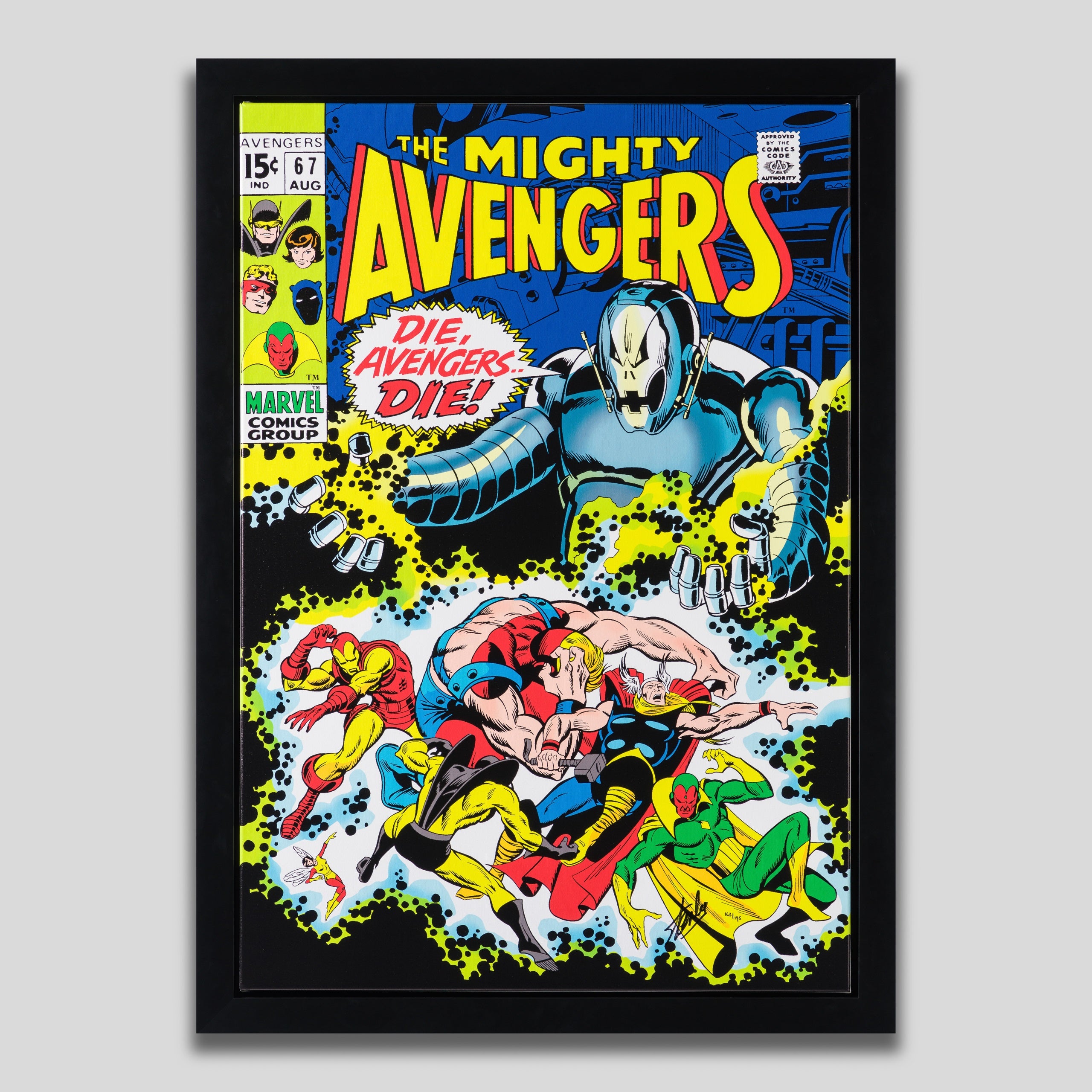 STL SLE HUM 97507 1 The Mighty Avengers #67 Die, Avengers Die! Boxed Canvas Edition