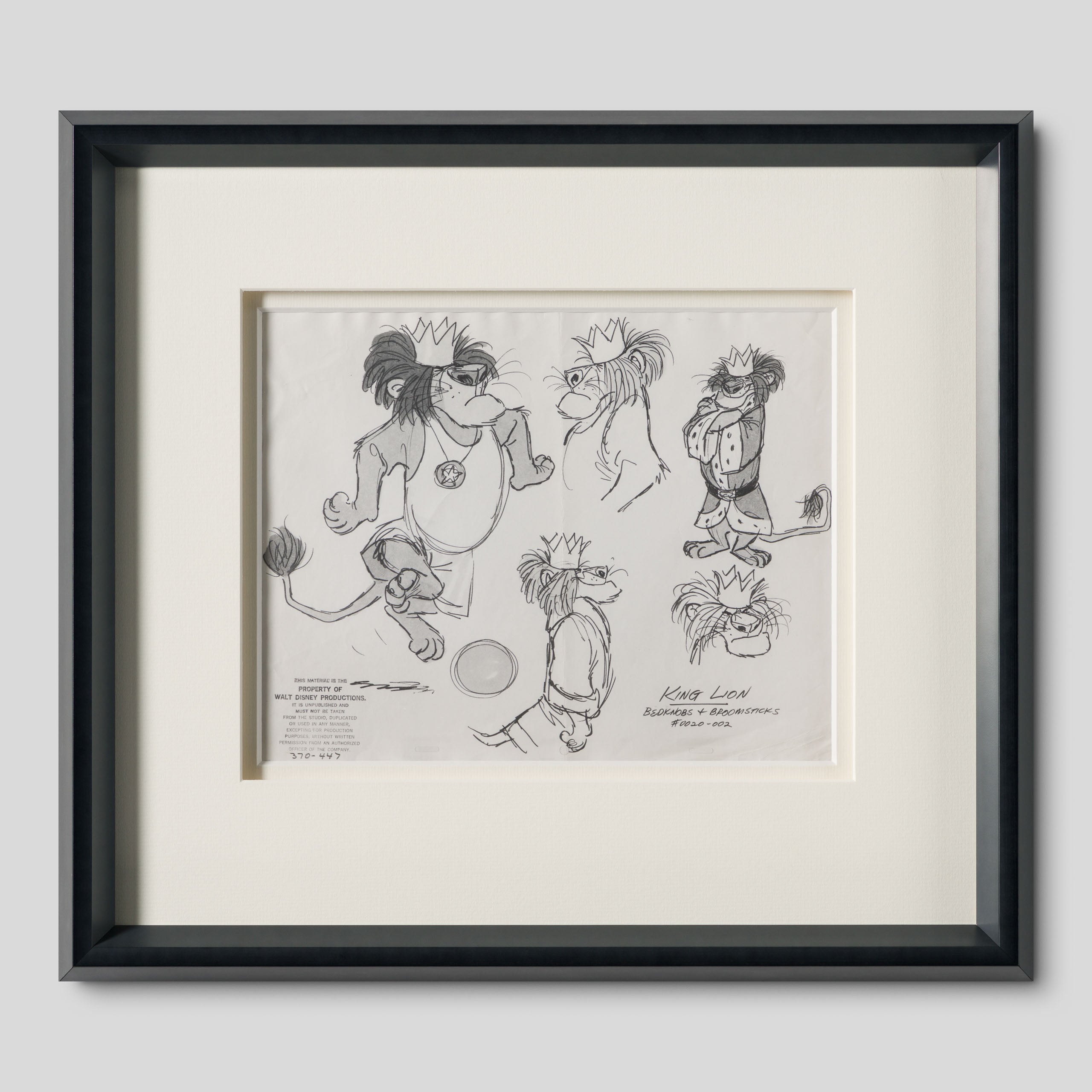 VIN ORI POR 31250 Bedknobs And Broomsticks King Lion Model Sheet (1971) 1