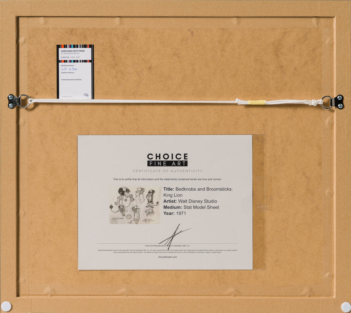 VIN ORI POR 31250 Bedknobs And Broomsticks King Lion Model Sheet (1971) 7