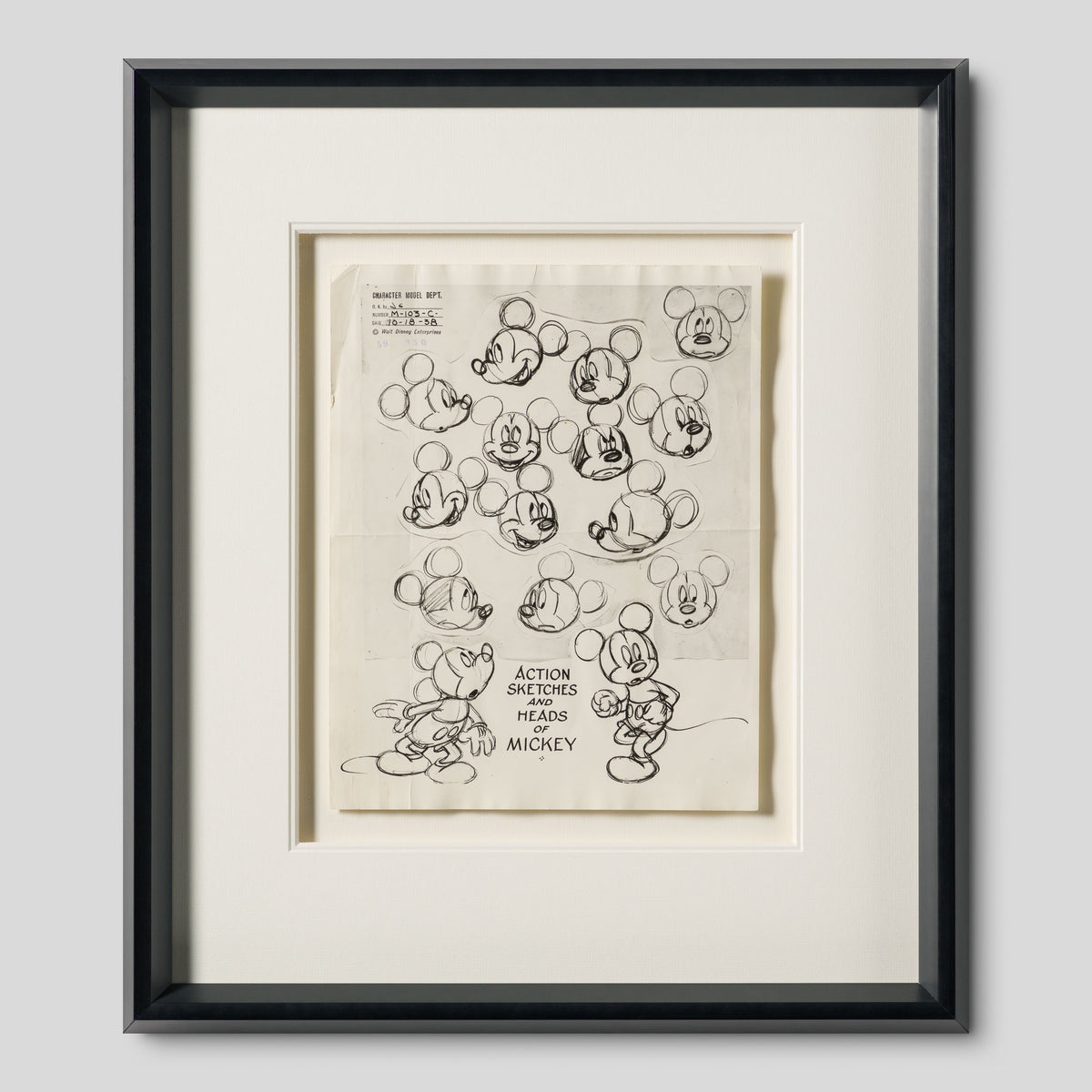 VIN ORI POR 31259 Mickey Mouse Action Sketches And Heads Model Sheet (Circa 1940s) 1