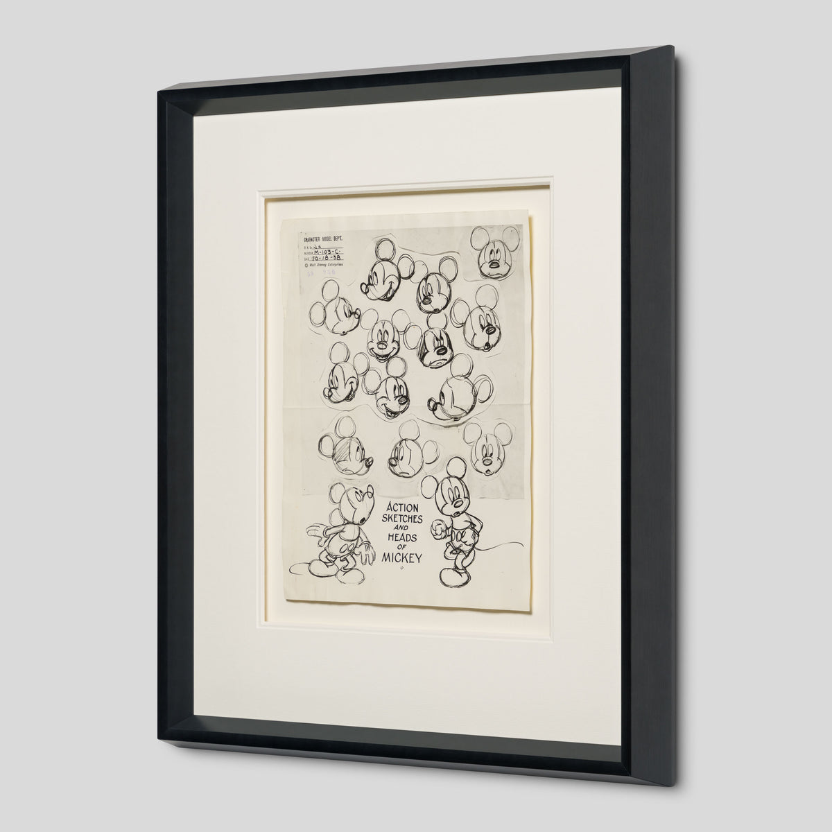 VIN ORI POR 31259 Mickey Mouse Action Sketches And Heads Model Sheet (Circa 1940s) 2