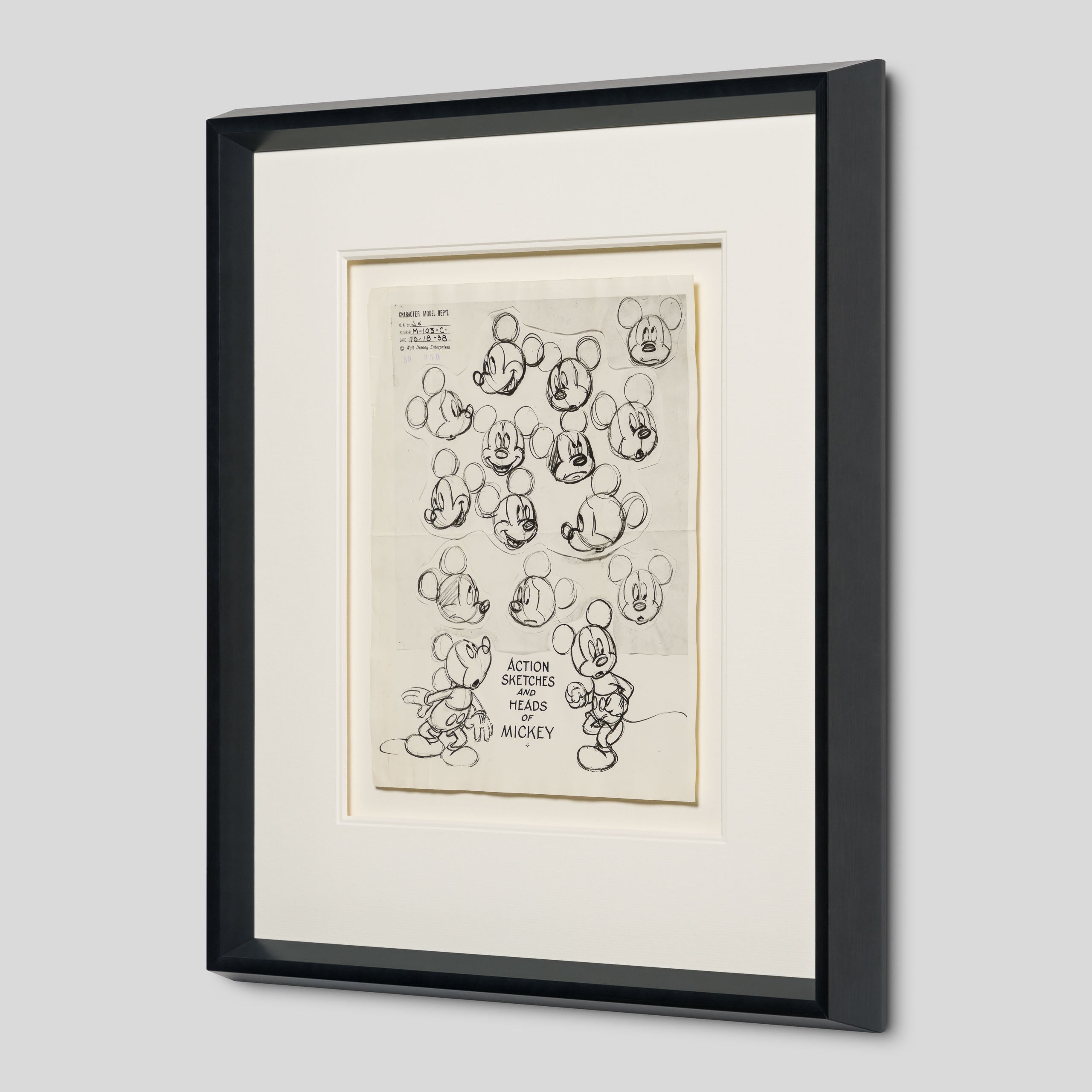 VIN ORI POR 31259 Mickey Mouse Action Sketches And Heads Model Sheet (Circa 1940s) 2