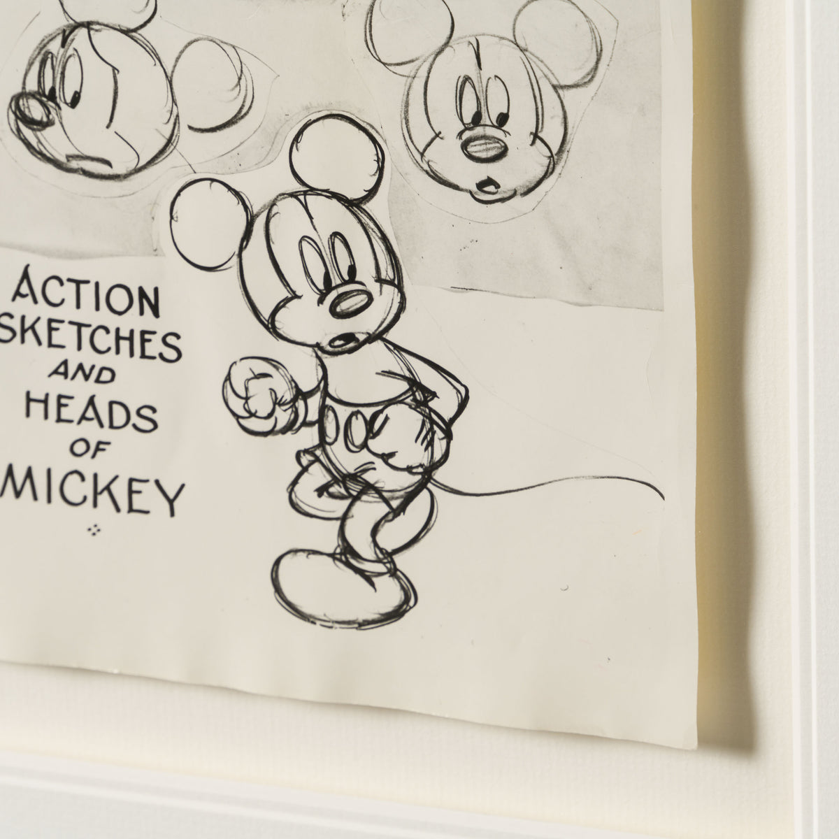 VIN ORI POR 31259 Mickey Mouse Action Sketches And Heads Model Sheet (Circa 1940s) 3