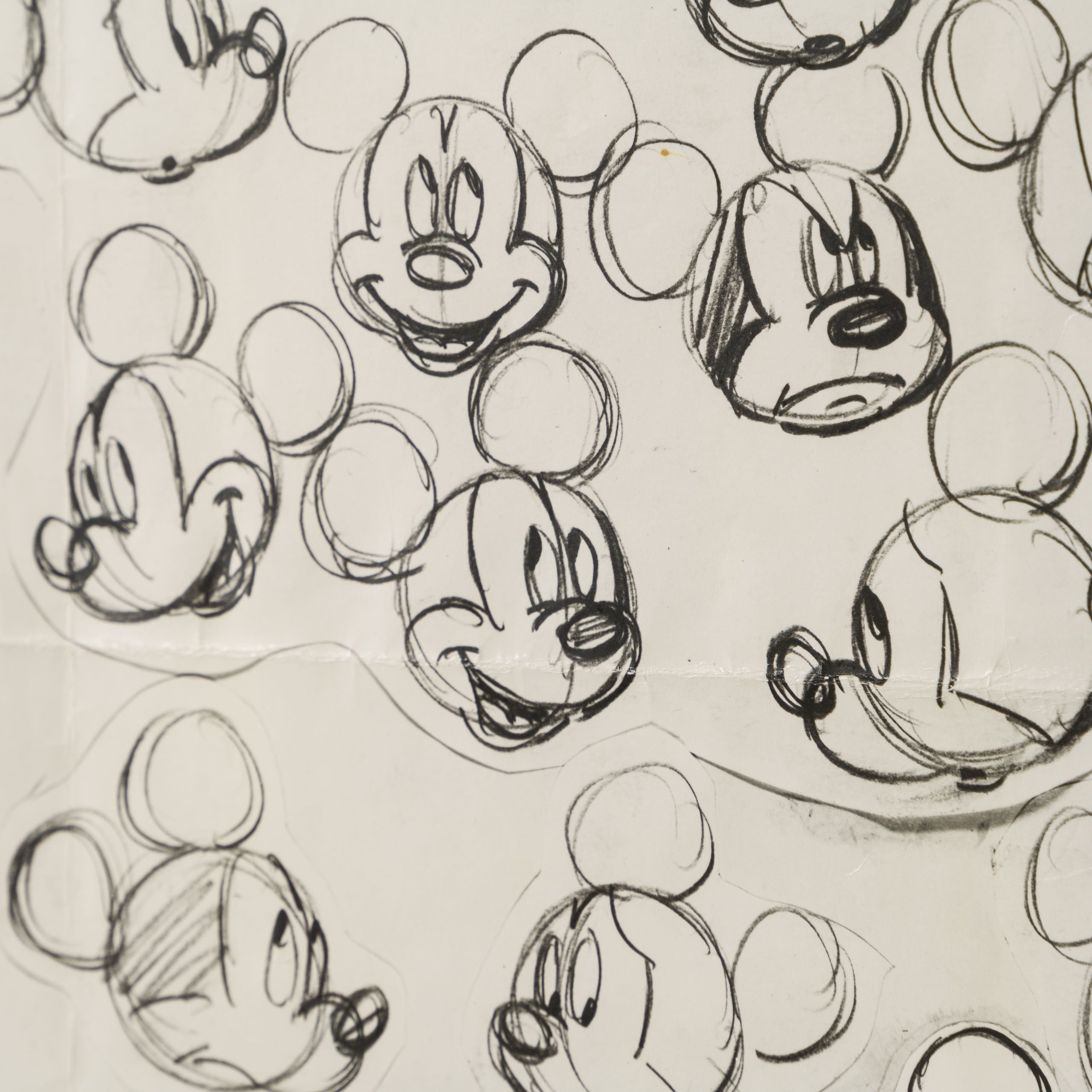 VIN ORI POR 31259 Mickey Mouse Action Sketches And Heads Model Sheet (Circa 1940s) 5