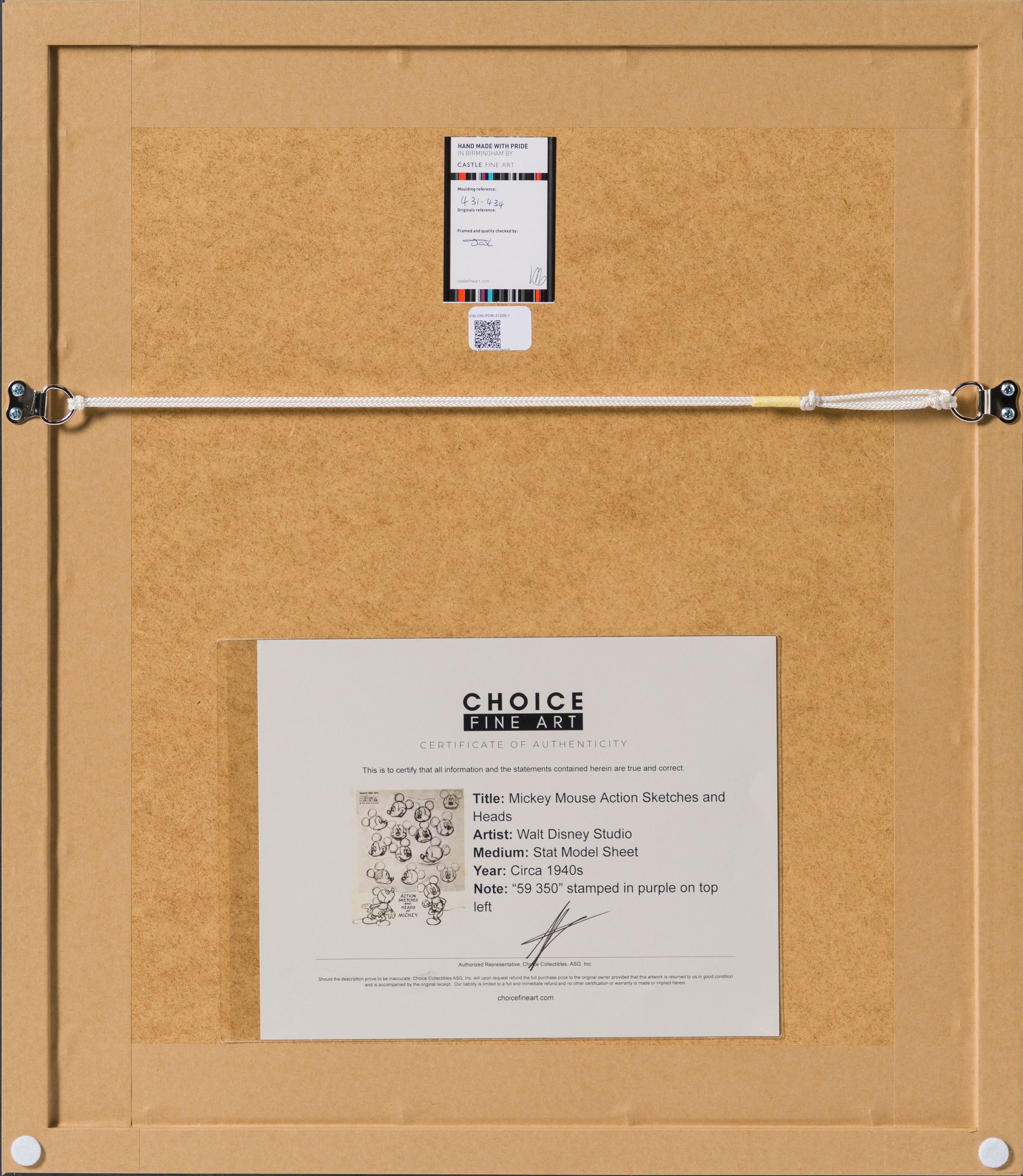 VIN ORI POR 31259 Mickey Mouse Action Sketches And Heads Model Sheet (Circa 1940s) 6
