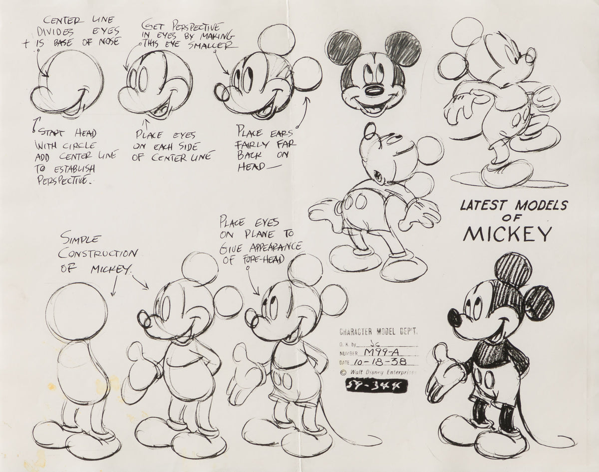 VIN ORI POR 31261 Latest Models Of Mickey 2, Model Sheet (Circa 1940s) 31