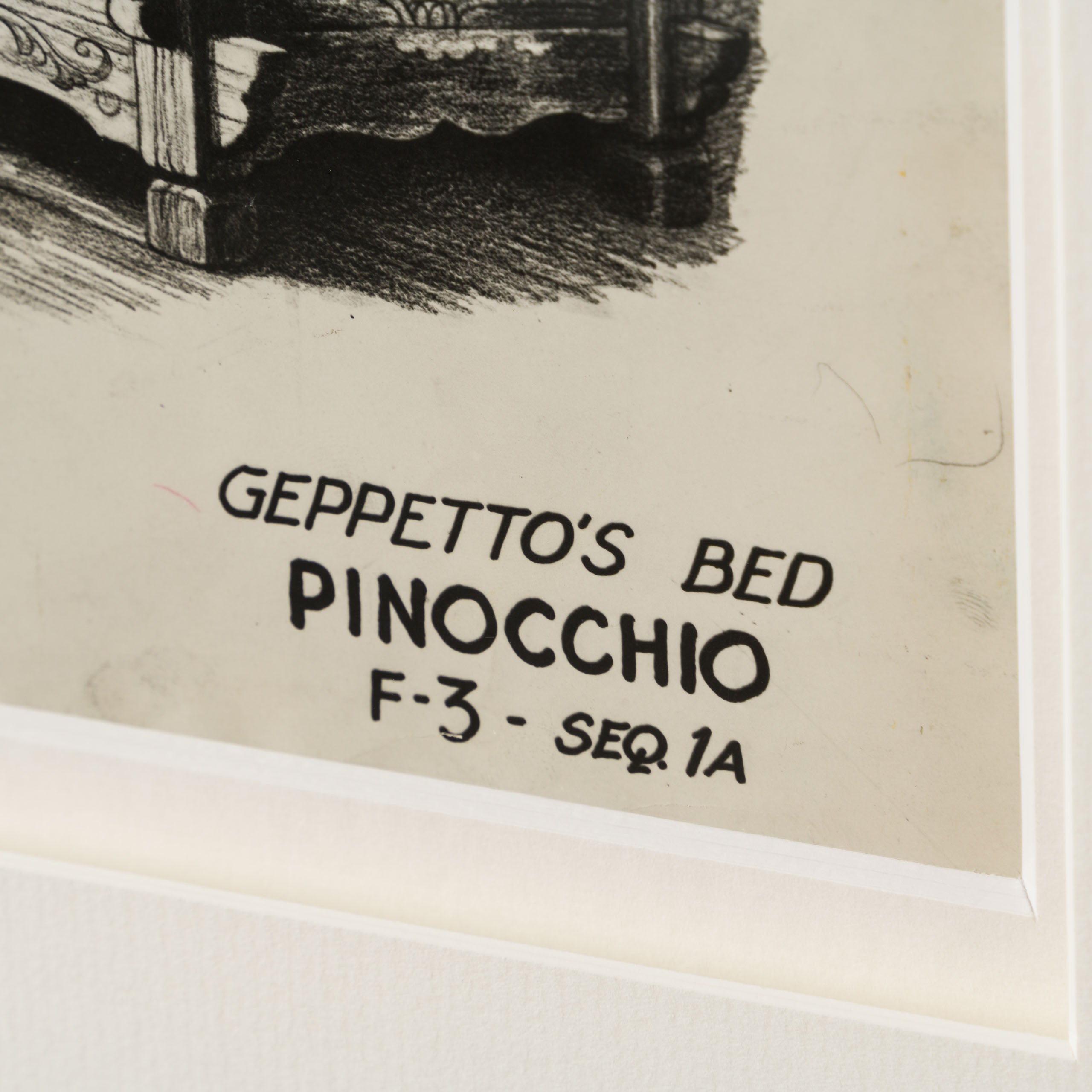 VIN ORI POR 31280 Pinocchio Gepetto s Bed with Figaro Layout Image Sheet (1940) 3