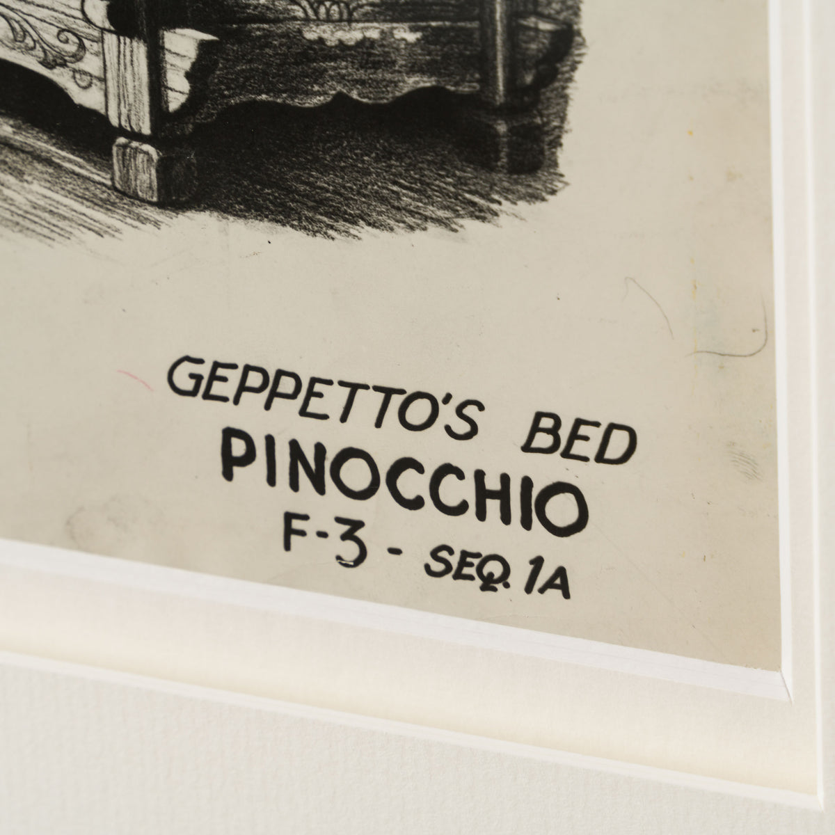 VIN ORI POR 31280 Pinocchio Gepetto s Bed with Figaro Layout Image Sheet (1940) 3
