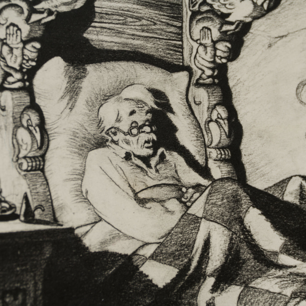 VIN ORI POR 31280 Pinocchio Gepetto s Bed with Figaro Layout Image Sheet (1940) 4