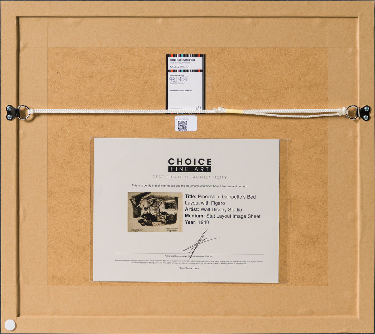 VIN ORI POR 31280 Pinocchio Gepetto s Bed with Figaro Layout Image Sheet (1940) 7