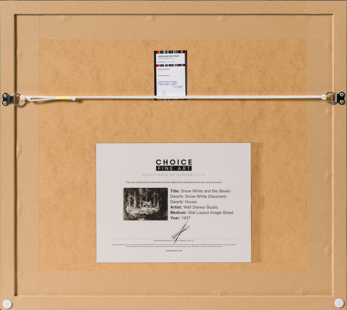 VIN ORI POR 31281 Snow White And The Seven Dwarfs Snow White Discovers Dwarf s House, Layout Sheet (1937) 7