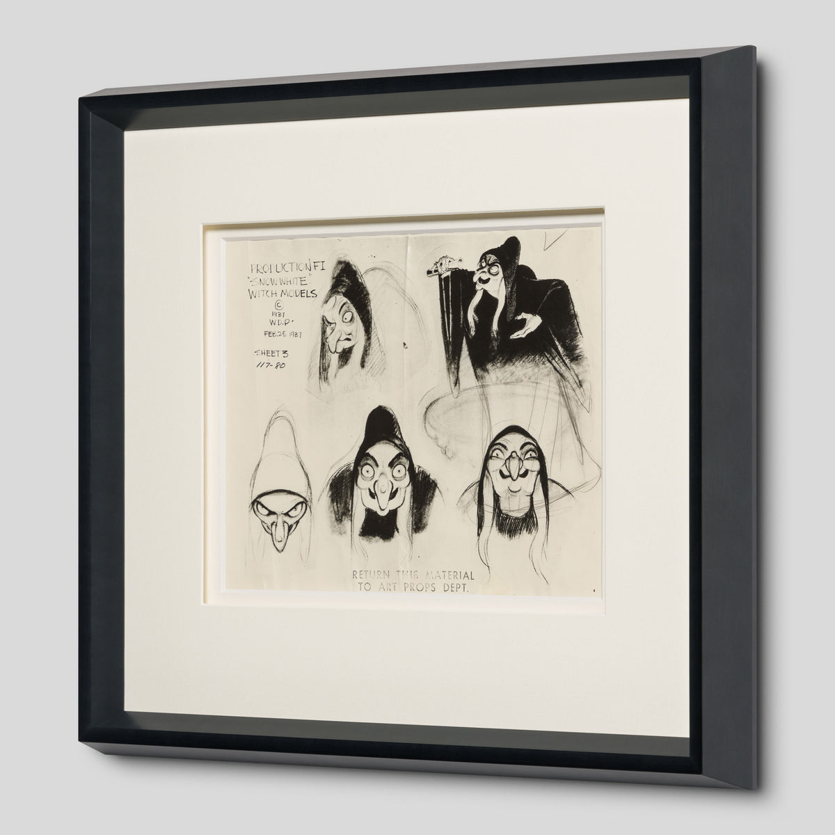 VIN ORI POR 31283 Snow White And The Seven Dwarfs Witch Models, Model Sheet (1937) 2