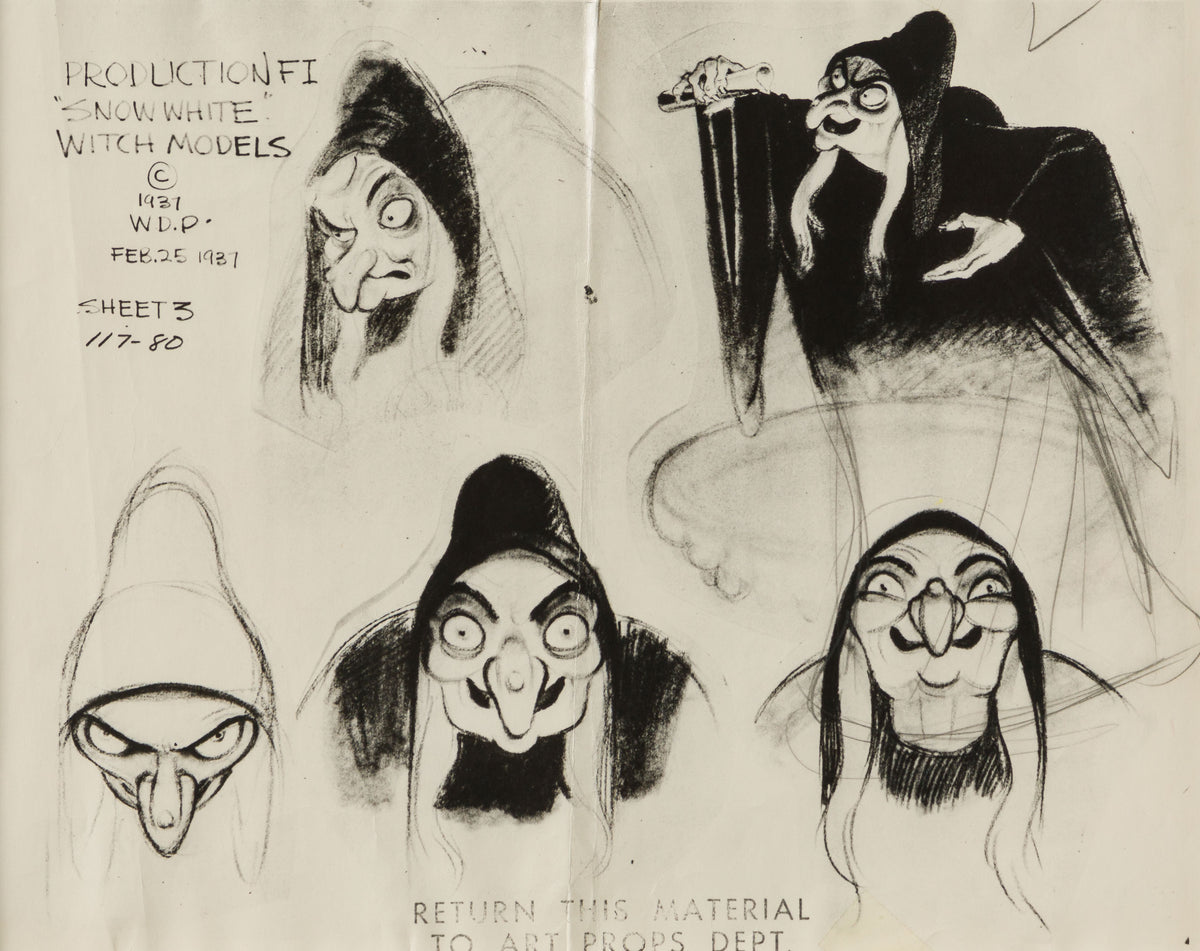 VIN ORI POR 31283 Snow White And The Seven Dwarfs Witch Models, Model Sheet (1937) 31