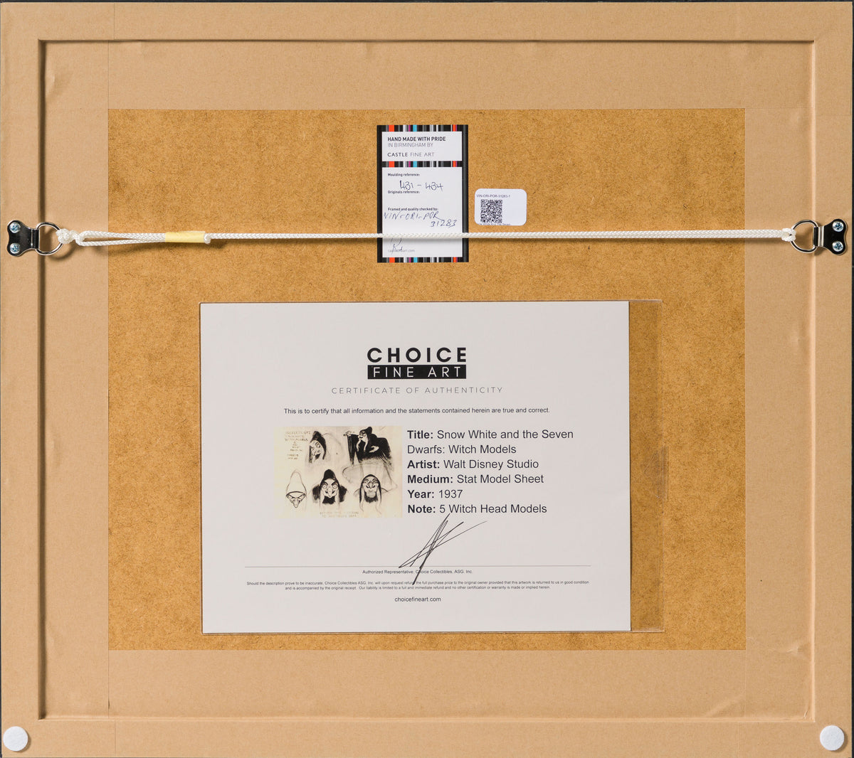 VIN ORI POR 31283 Snow White And The Seven Dwarfs Witch Models, Model Sheet (1937) 7
