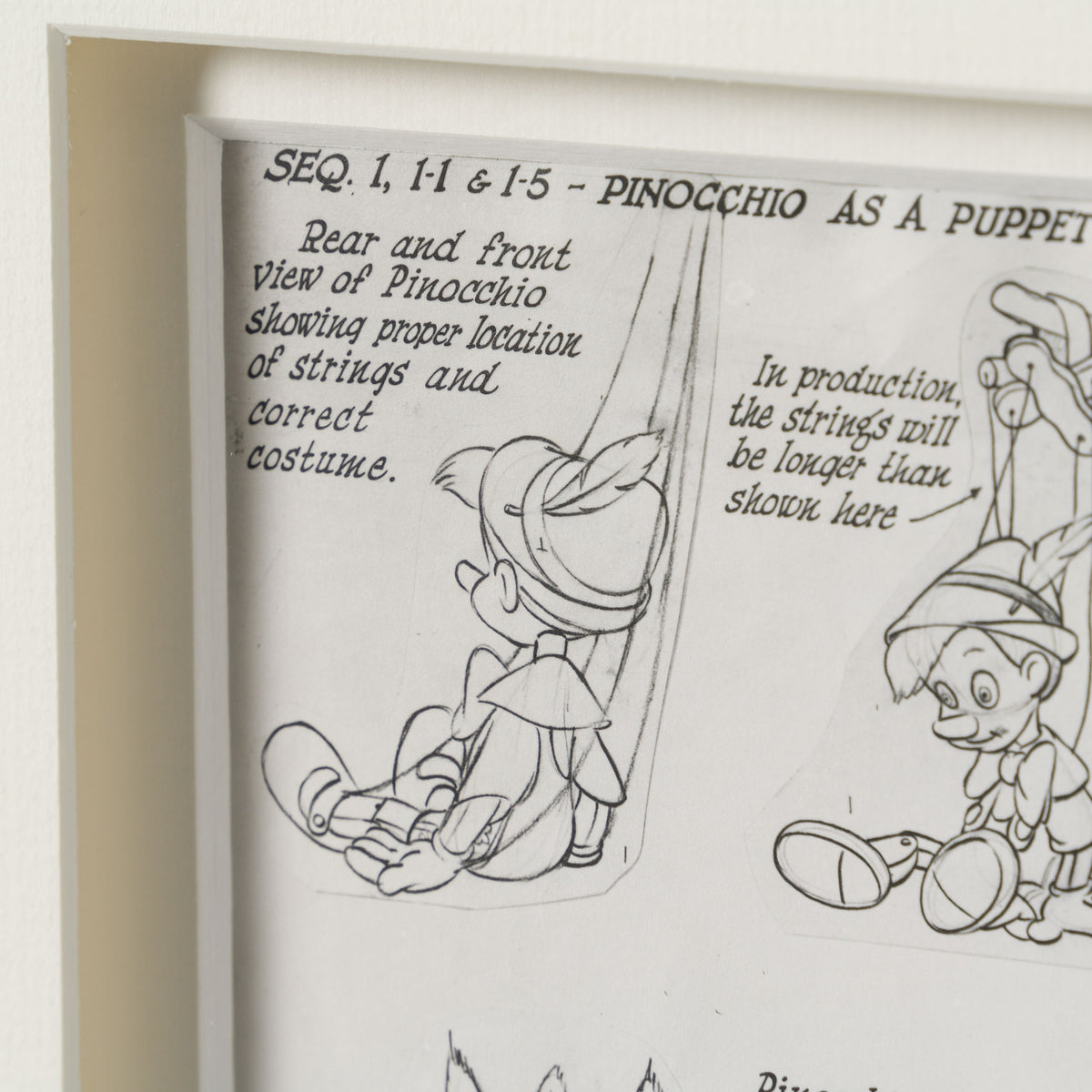 VIN ORI POR 31297 Pinocchio Pinocchio And Cricket Costume Follow Thru Model Sheet (1940) 6