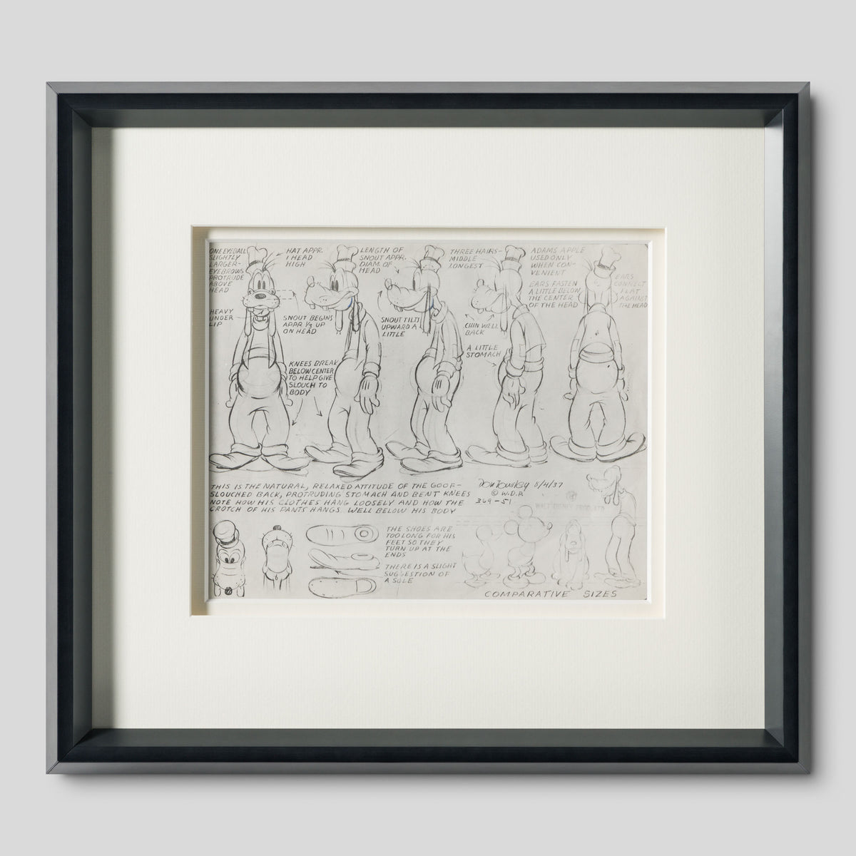 VIN ORI POR 31300 Goofy Full Figure Model Sheet (Circa 1940s) 1