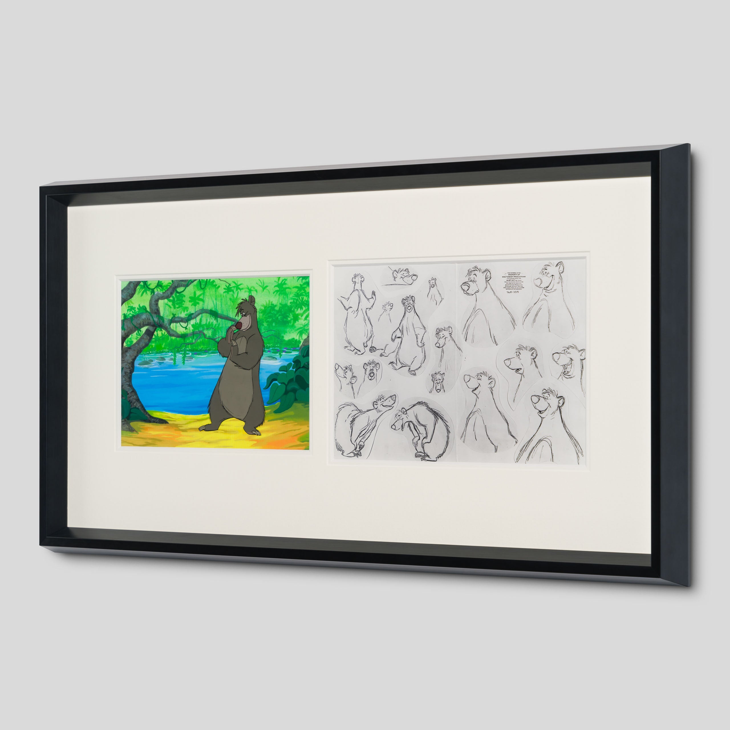 VIN ORI POR 31306 The Jungle Book Baloo Original Production Cel and Model Sheet set (1967) 2