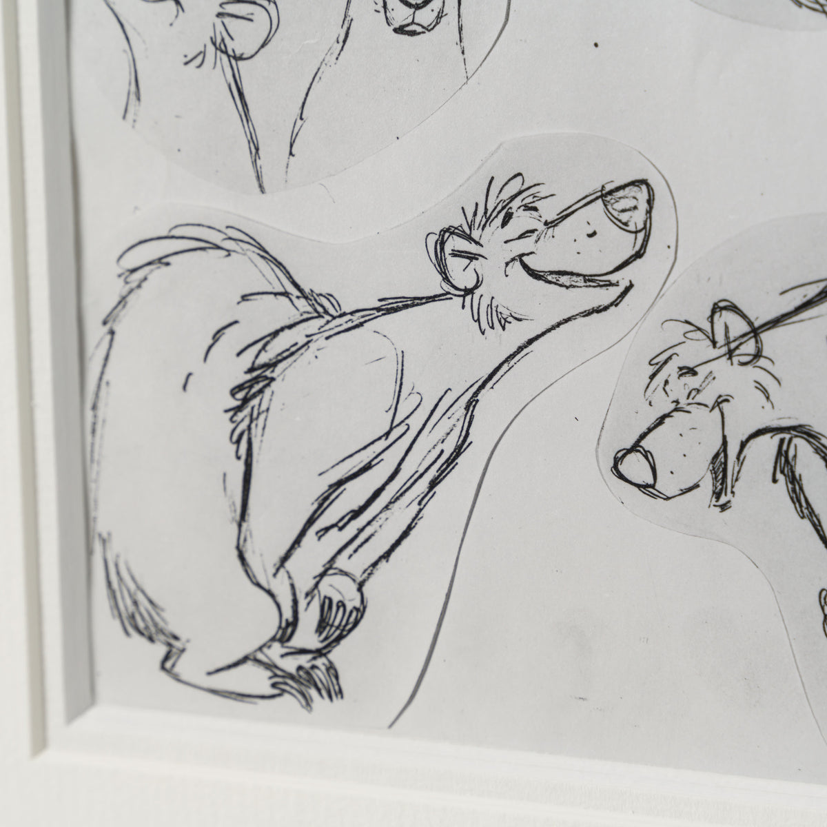 VIN ORI POR 31306 The Jungle Book Baloo Original Production Cel and Model Sheet set (1967) 5