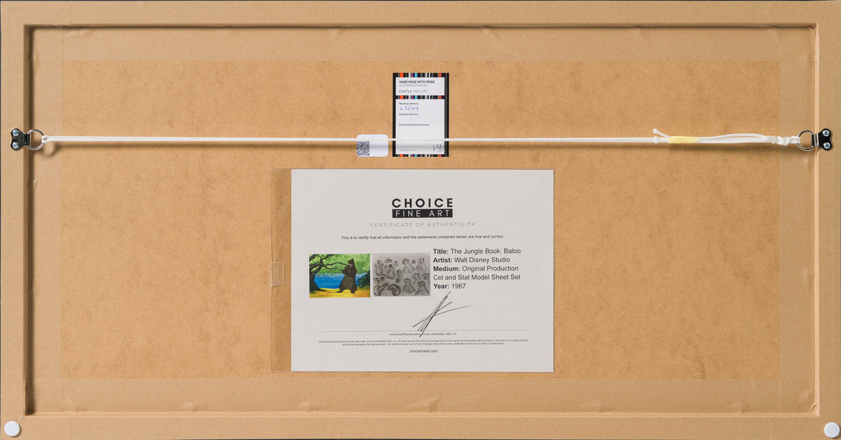 VIN ORI POR 31306 The Jungle Book Baloo Original Production Cel and Model Sheet set (1967) 7