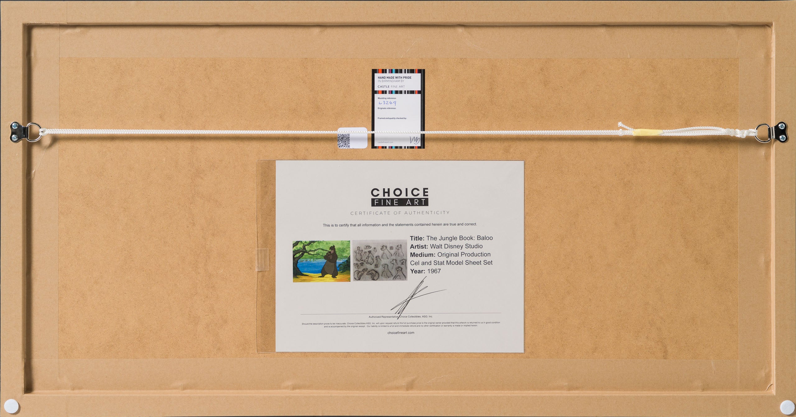 VIN ORI POR 31306 The Jungle Book Baloo Original Production Cel and Model Sheet set (1967) 7