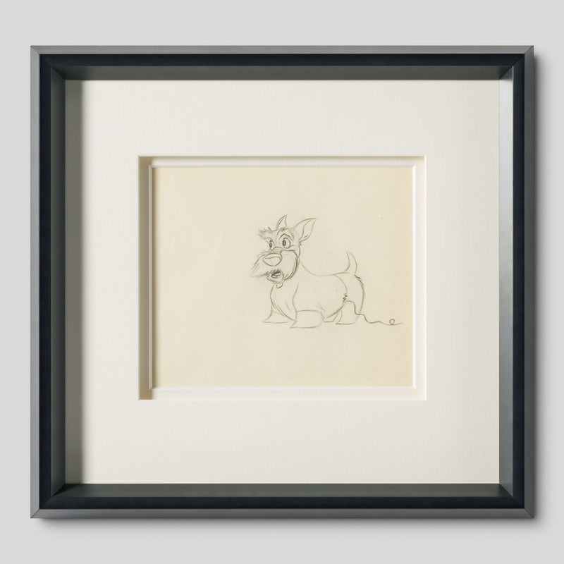 VIN ORI POR 31307 Lady And The Tramp Jock Original Production Drawing (1955) 1