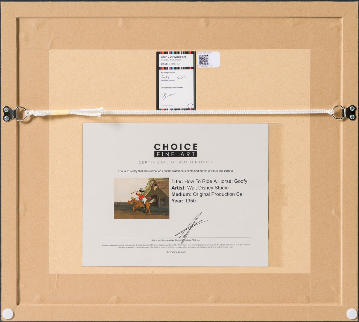 VIN ORI POR 31308 How To Ride A Horse Goofy Original Production Cel (1950) 6