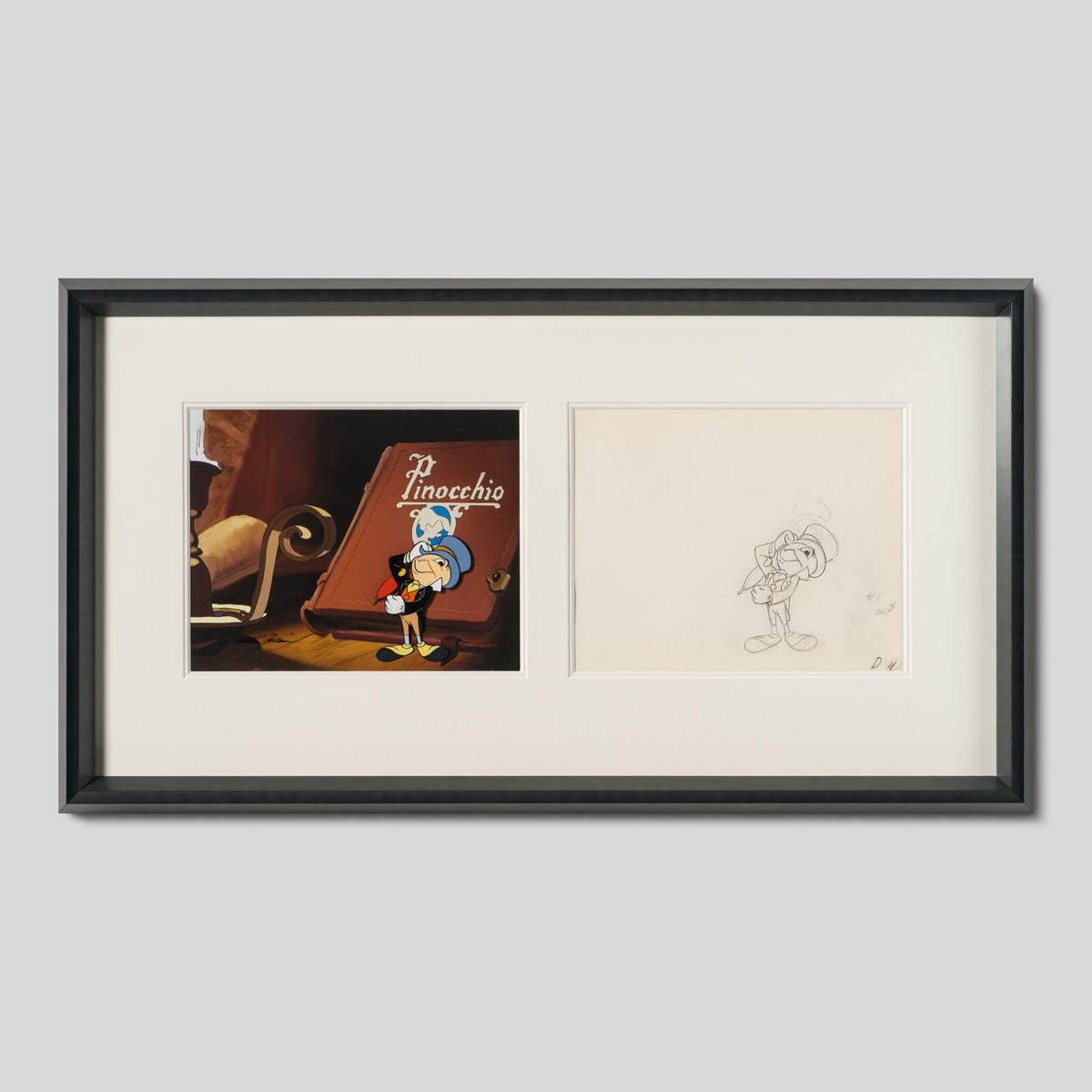 VIN ORI POR 31317 Jiminy Cricket Original Production Cel And Drawing 1 (1970s) signed by Preston Blair 1