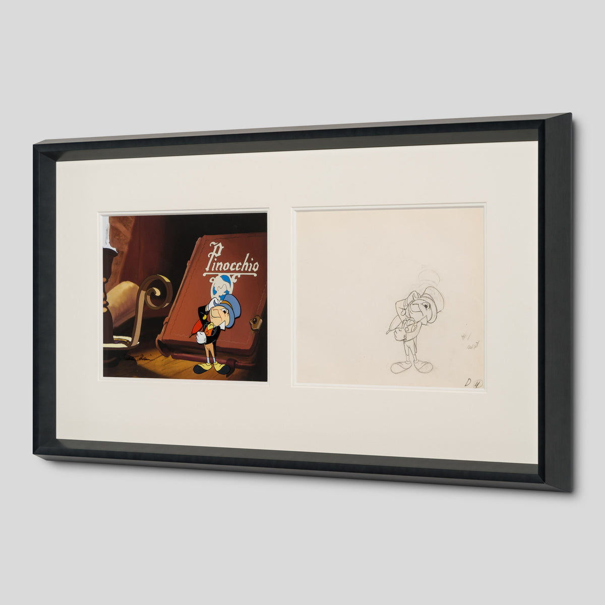 VIN ORI POR 31317 Jiminy Cricket Original Production Cel And Drawing 1 (1970s) signed by Preston Blair 2