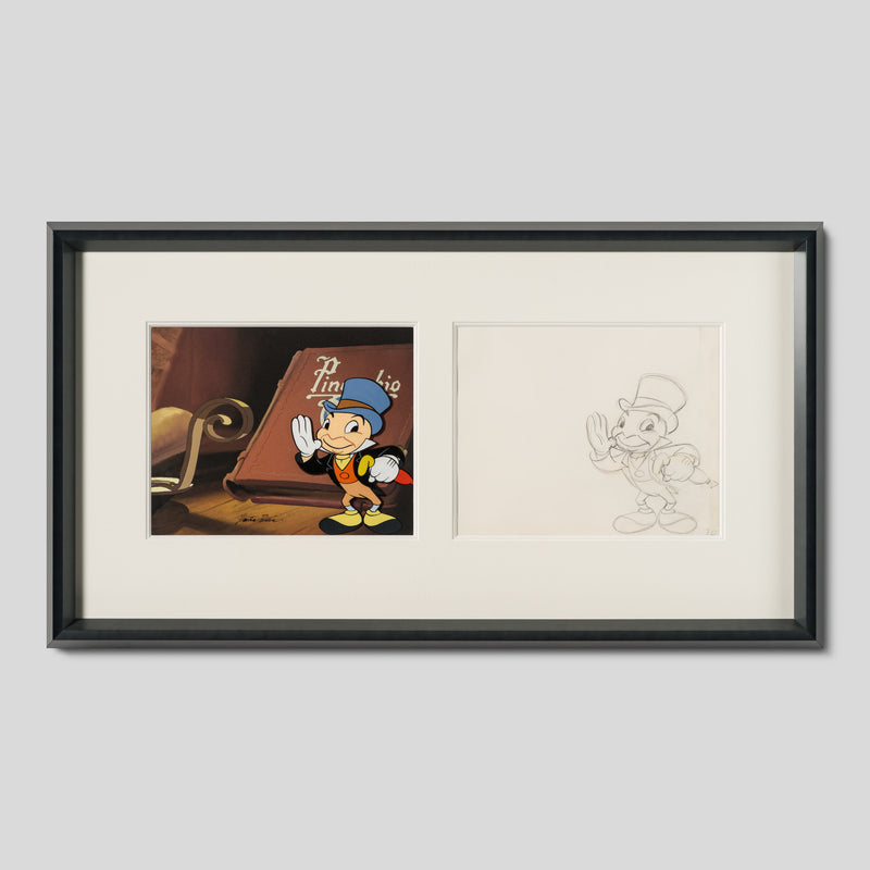 VIN ORI POR 31320 Jiminy Cricket Original Production Cel And Drawing 11 (1970s) signed by Preston Blair 1