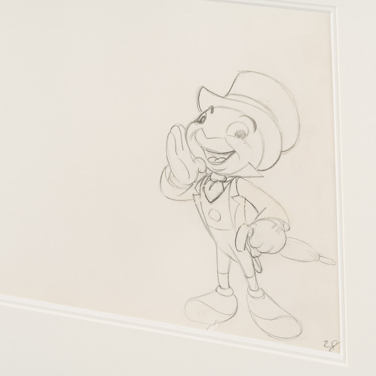 VIN ORI POR 31321 Jiminy Cricket Original Production Cel And Drawing 12 (1970s) signed by Preston Blair 4