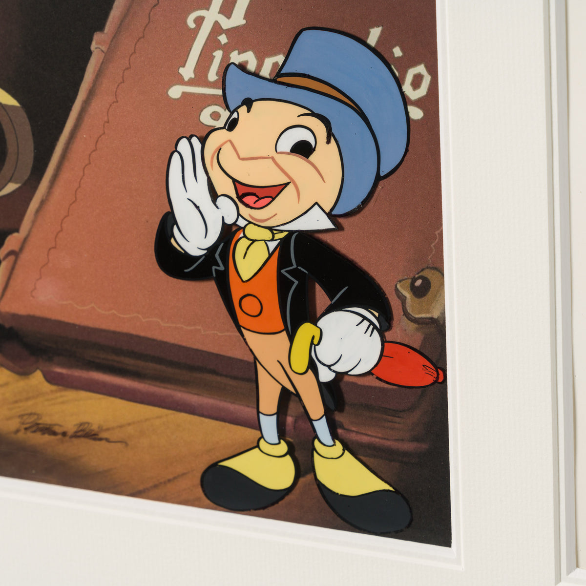 VIN ORI POR 31321 Jiminy Cricket Original Production Cel And Drawing 12 (1970s) signed by Preston Blair 5