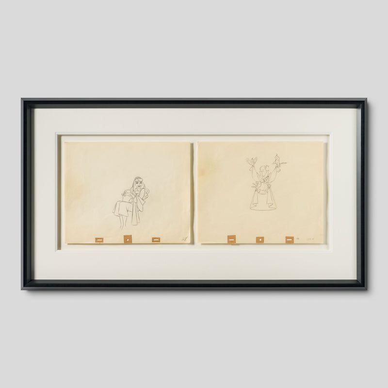 VIN ORI POR 31329 Sleeping Beauty Princess Aurora And Mock Prince Set, Original Production Drawings (1959) 1