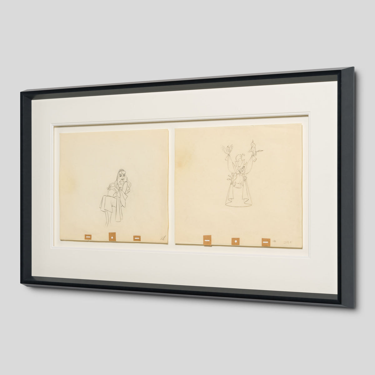 VIN ORI POR 31329 Sleeping Beauty Princess Aurora And Mock Prince Set, Original Production Drawings (1959) 2