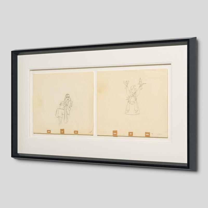 VIN ORI POR 31329 Sleeping Beauty Princess Aurora And Mock Prince Set, Original Production Drawings (1959) 2