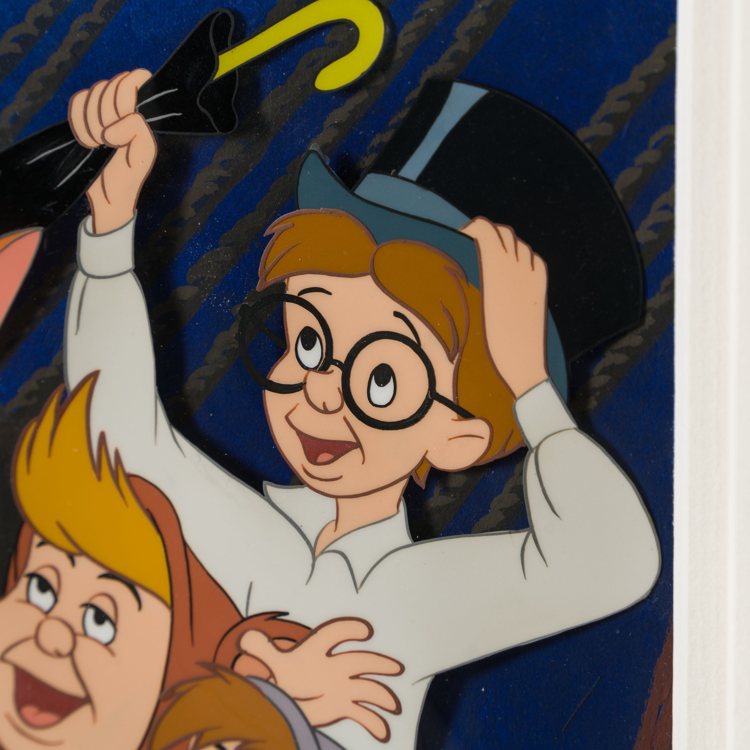 VIN ORI POR 31330 Peter Pan John And The Lost Boys Original Production Cel On Hand Painted Background (1953) 4