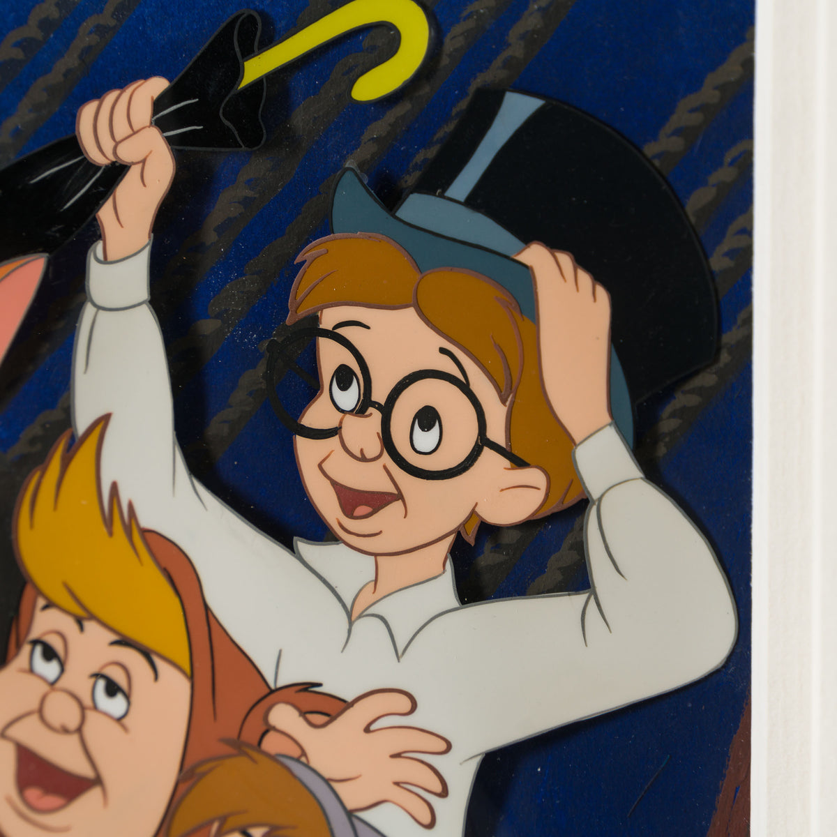VIN ORI POR 31330 Peter Pan John And The Lost Boys Original Production Cel On Hand Painted Background (1953) 4