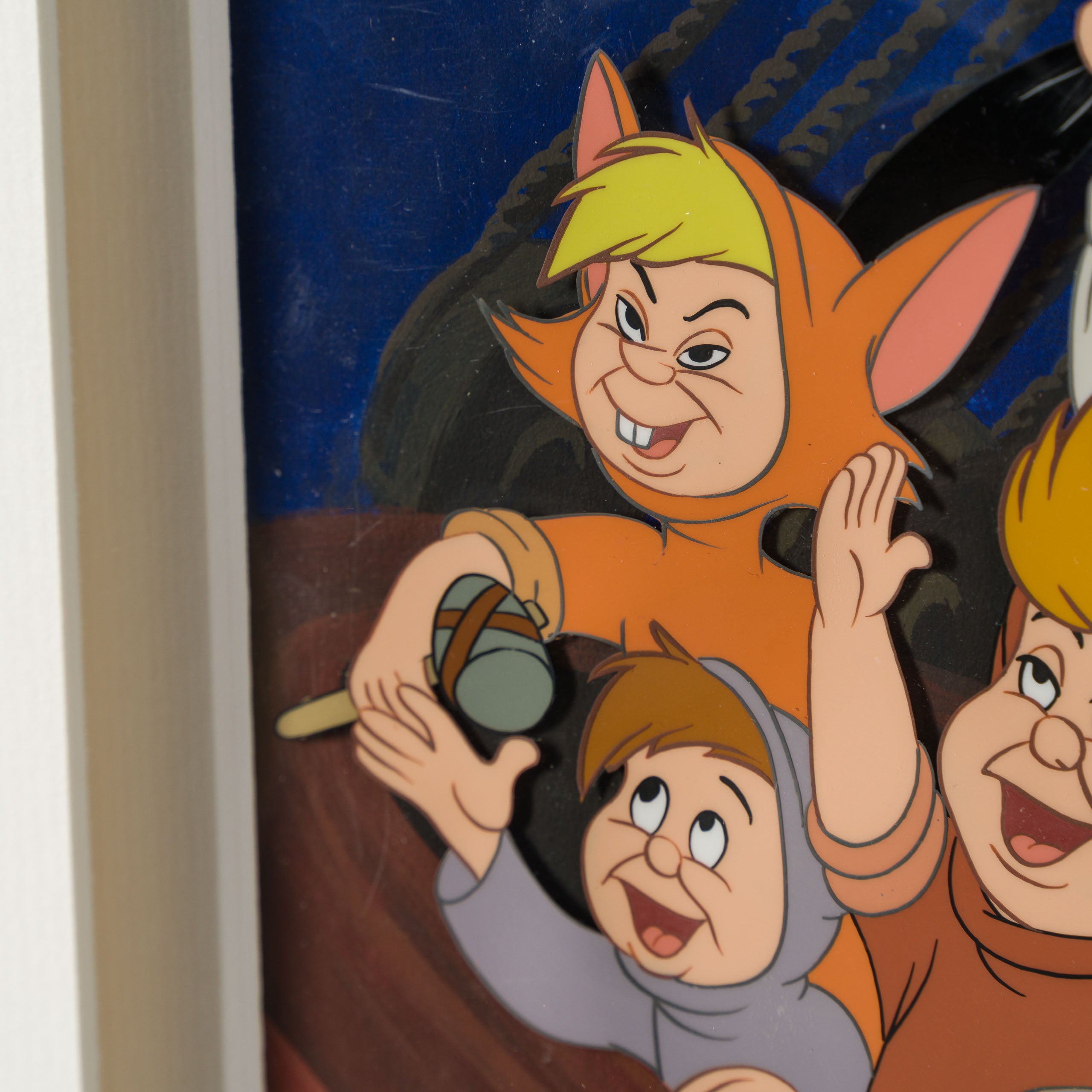 VIN ORI POR 31330 Peter Pan John And The Lost Boys Original Production Cel On Hand Painted Background (1953) 5