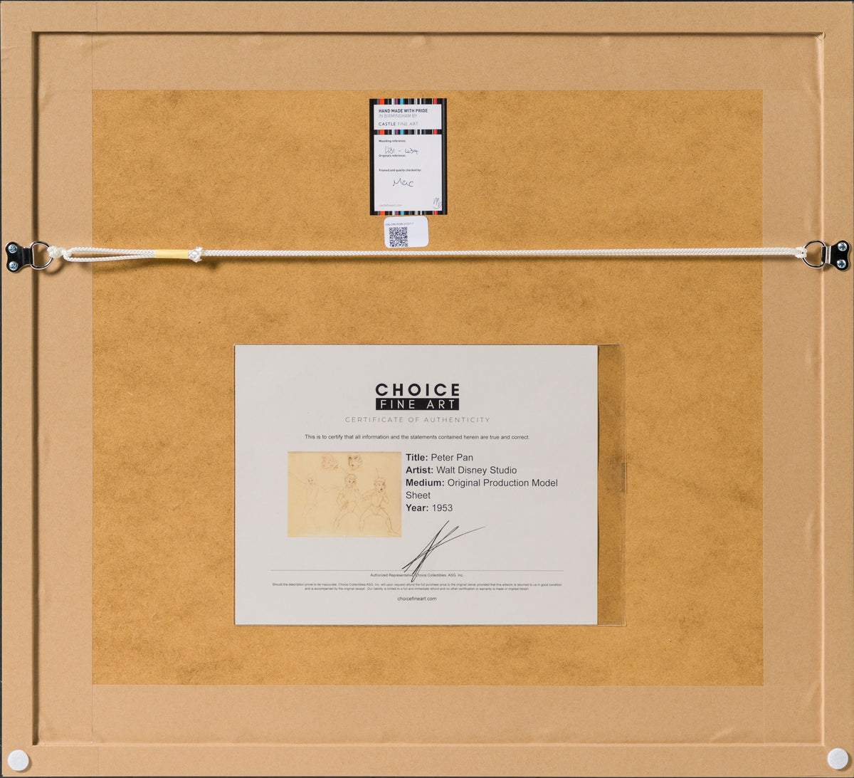 VIN ORI POR 31331 Peter Pan Original Production Model Sheet (1953) 7