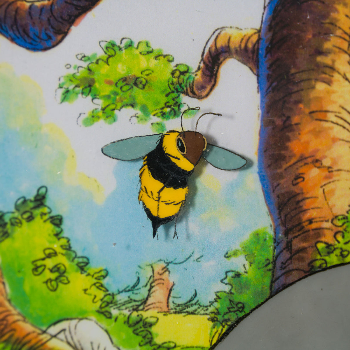 VIN ORI POR 31332 Winnie The Pooh And The Honey Tree Eeyore And Bee, Original Production Cel (1977) 5