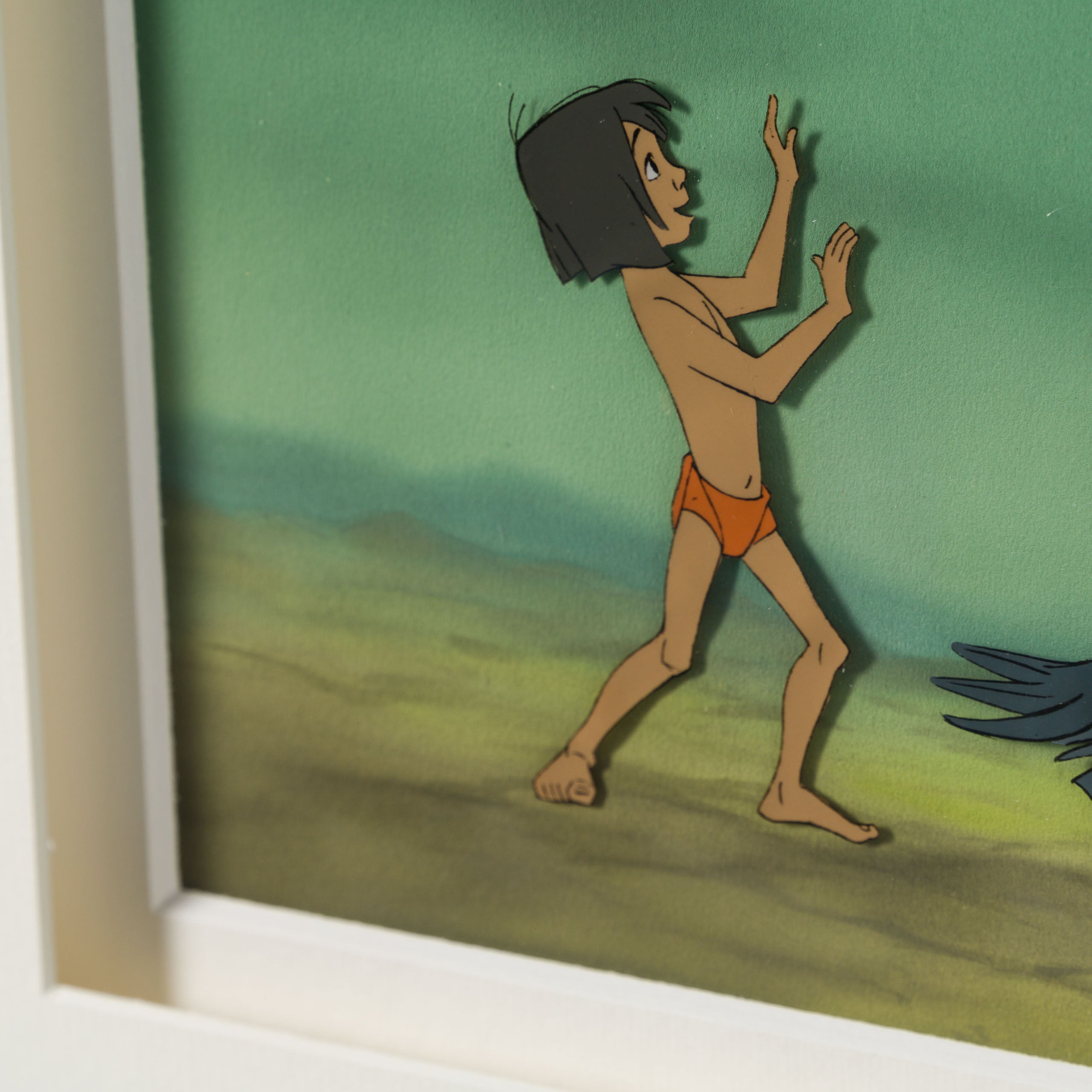 VIN ORI POR 31345 The Jungle Book Mowgli, Buzzie, Flaps, Ziggy and Dizzy Original Production Cel With Original Background (1967) 3