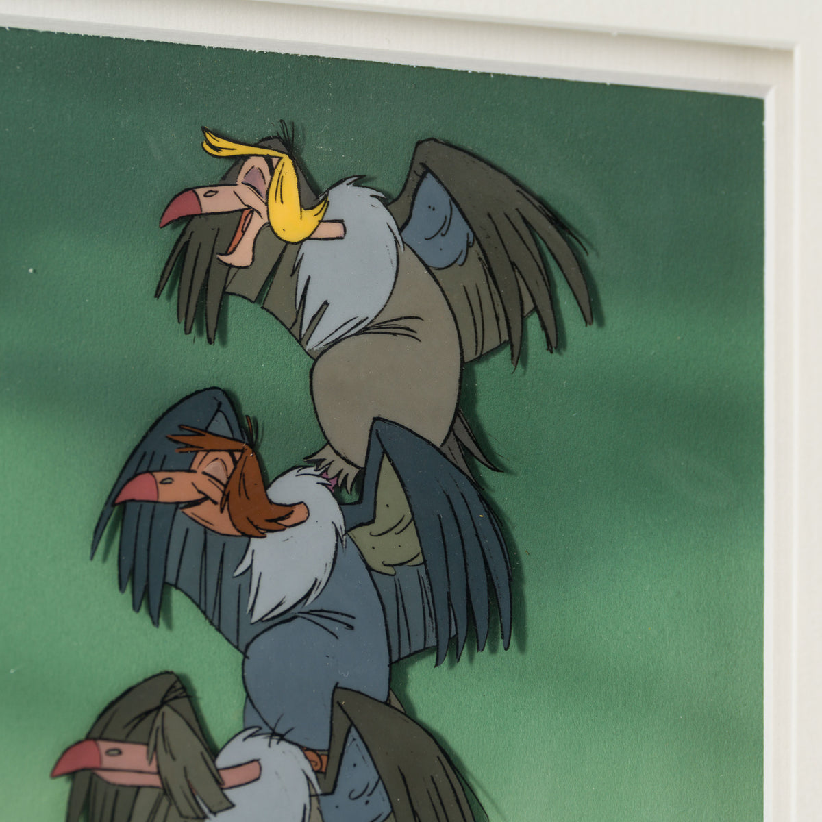 VIN ORI POR 31345 The Jungle Book Mowgli, Buzzie, Flaps, Ziggy and Dizzy Original Production Cel With Original Background (1967) 4