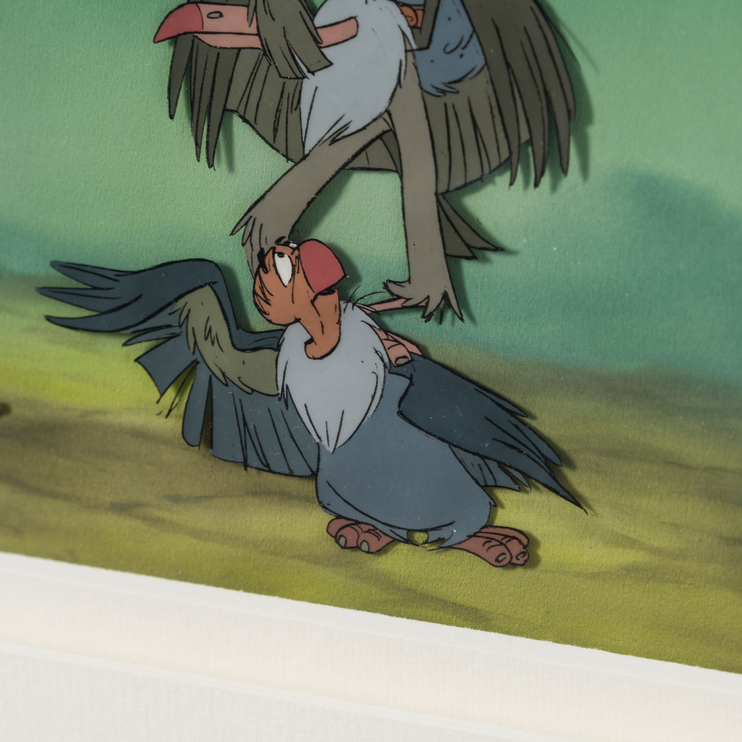 VIN ORI POR 31345 The Jungle Book Mowgli, Buzzie, Flaps, Ziggy and Dizzy Original Production Cel With Original Background (1967) 5