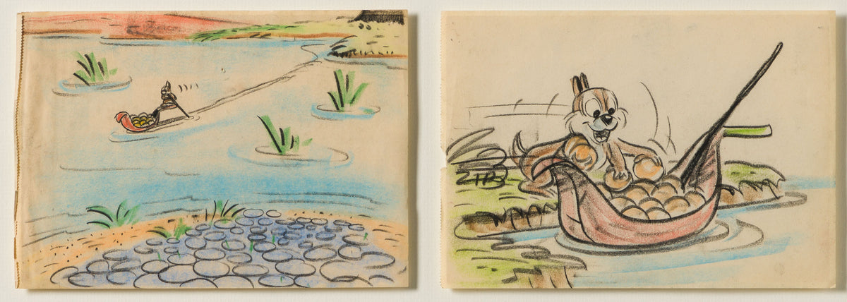VIN ORI POR 31370 Two Chips And A Miss Clarice And Chip 3 Original Production Storyboard (1952) 31