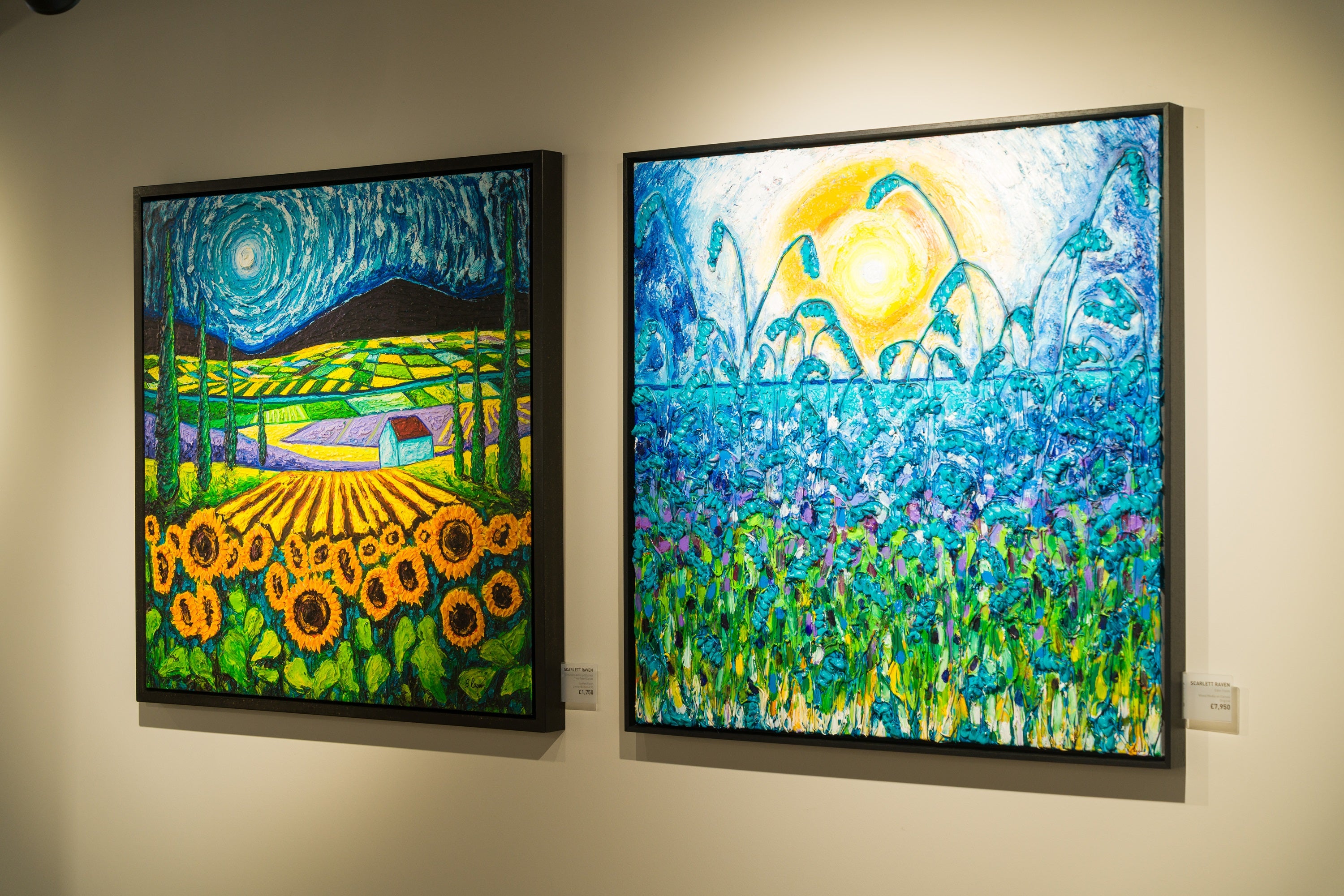 Product image 1 for scarlett-raven-sunflowers-amongst-cypress-trees-boxed-canvas