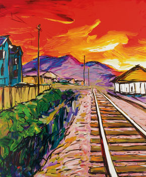 Bob Dylan Train Tracks Silkscreen Castle Fine Art