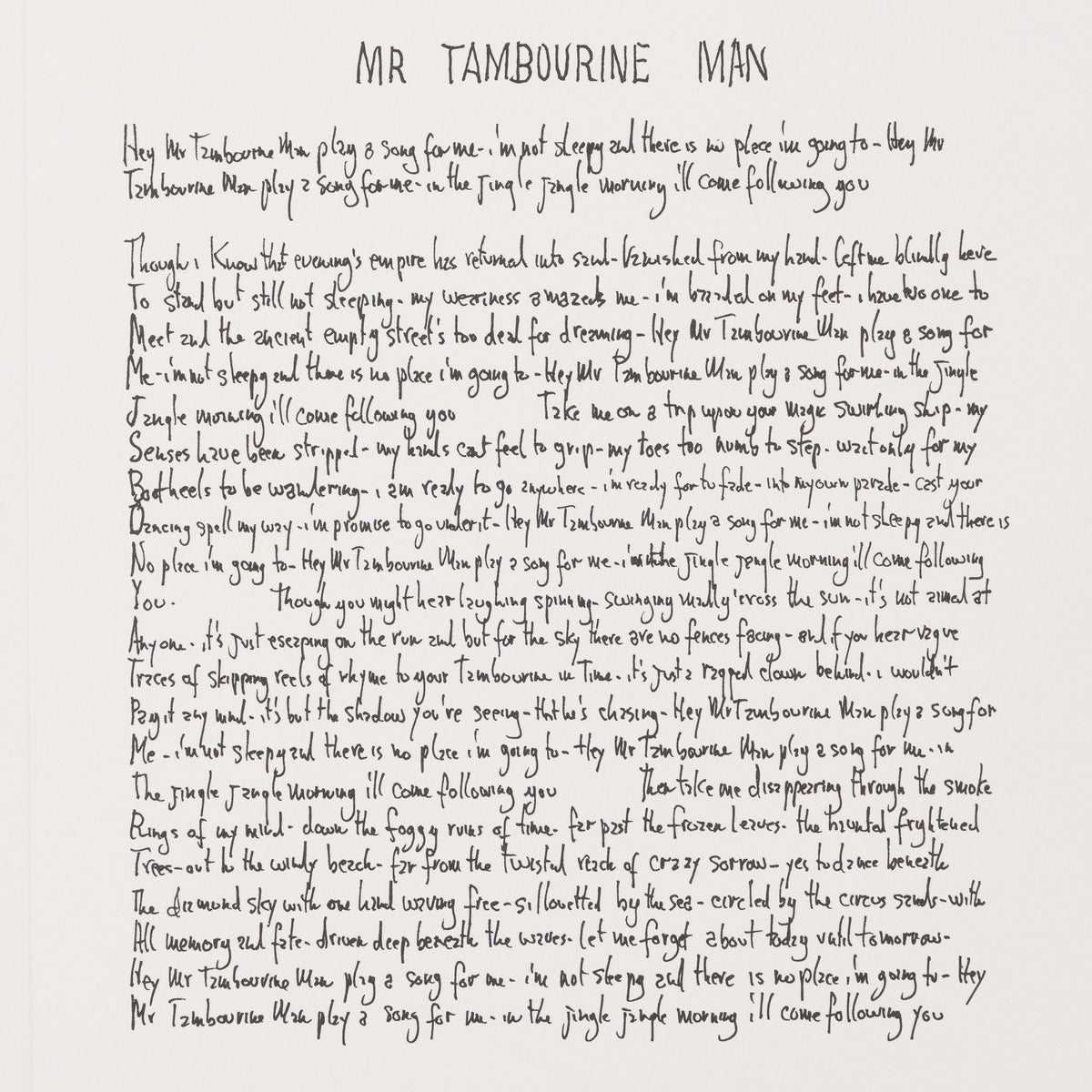 Mr Tambourine Man