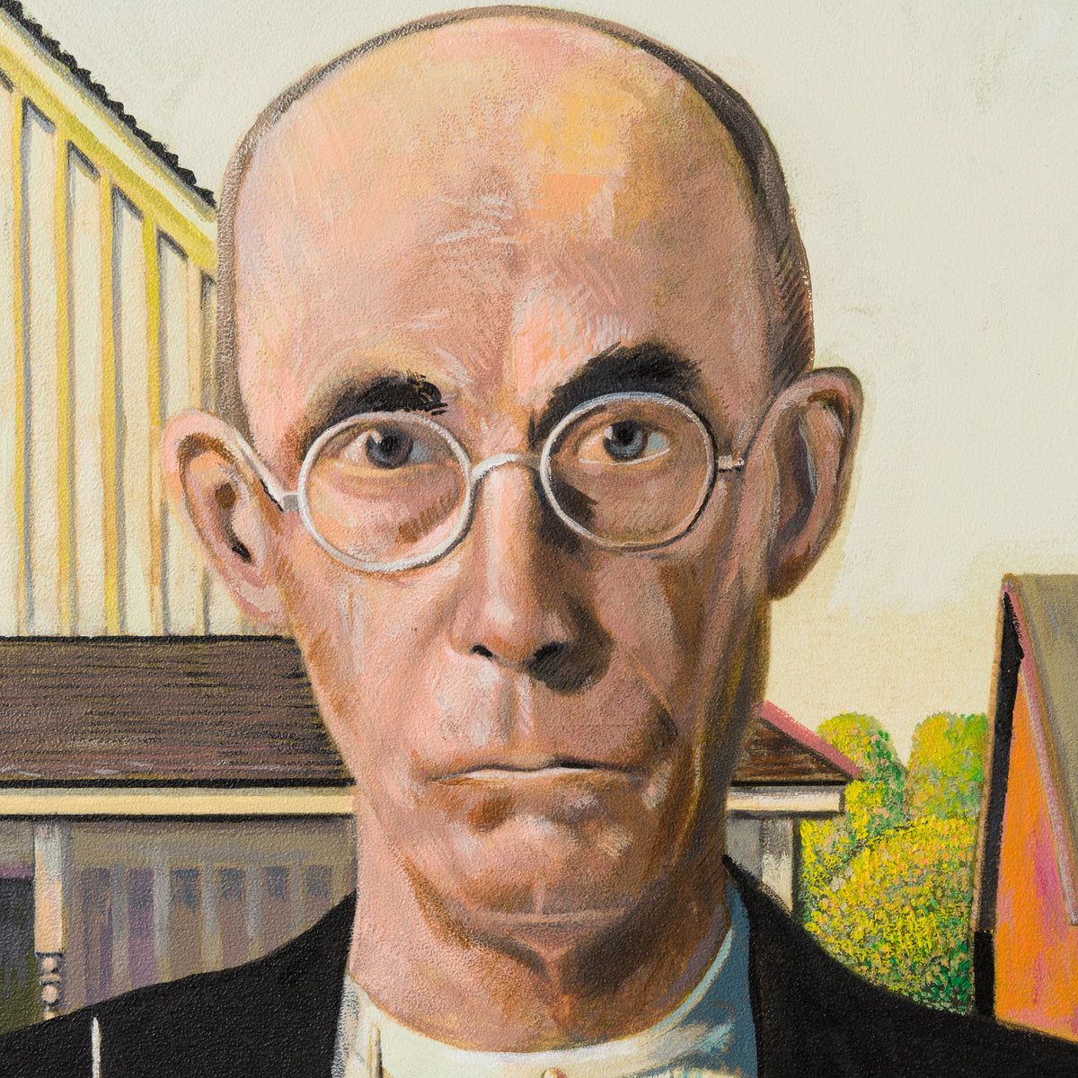 American Gothic In The Style Of Grant Wood