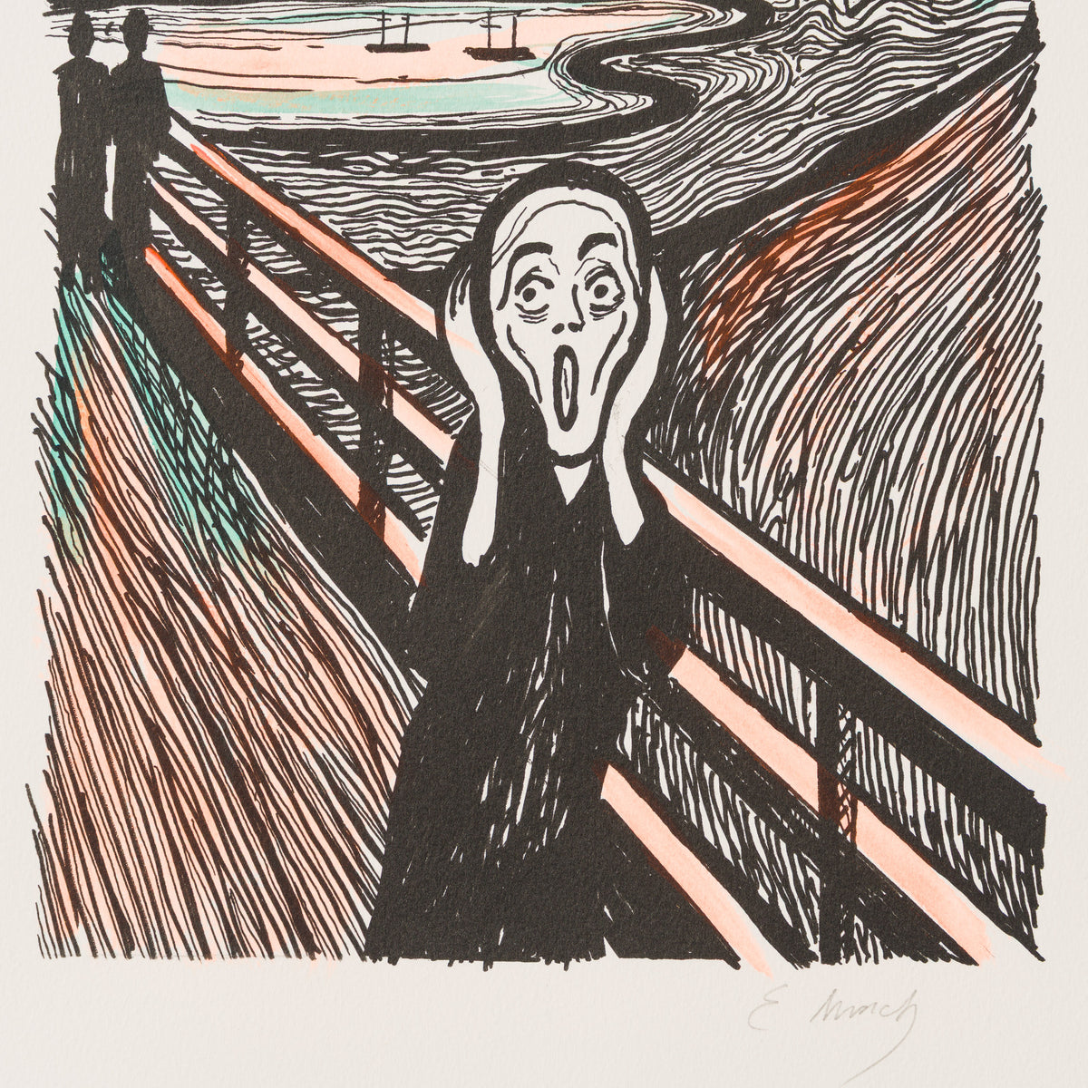 The Scream in the Style of Edvard Munch (1895) Unique II