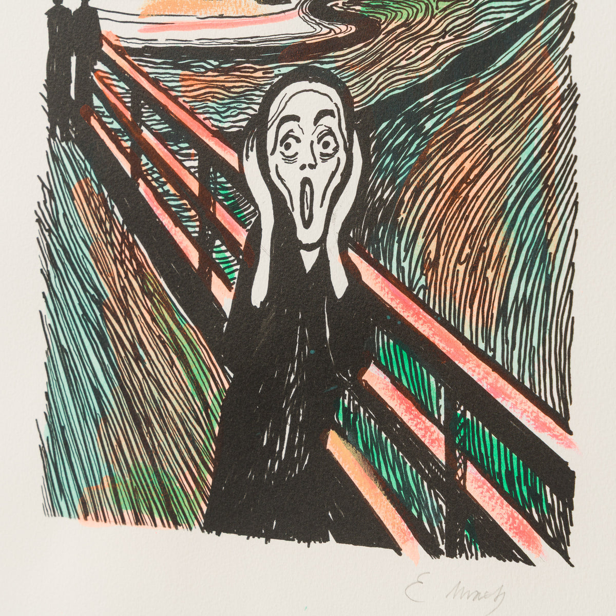 The Scream in the Style of Edvard Munch (1895) Unique V