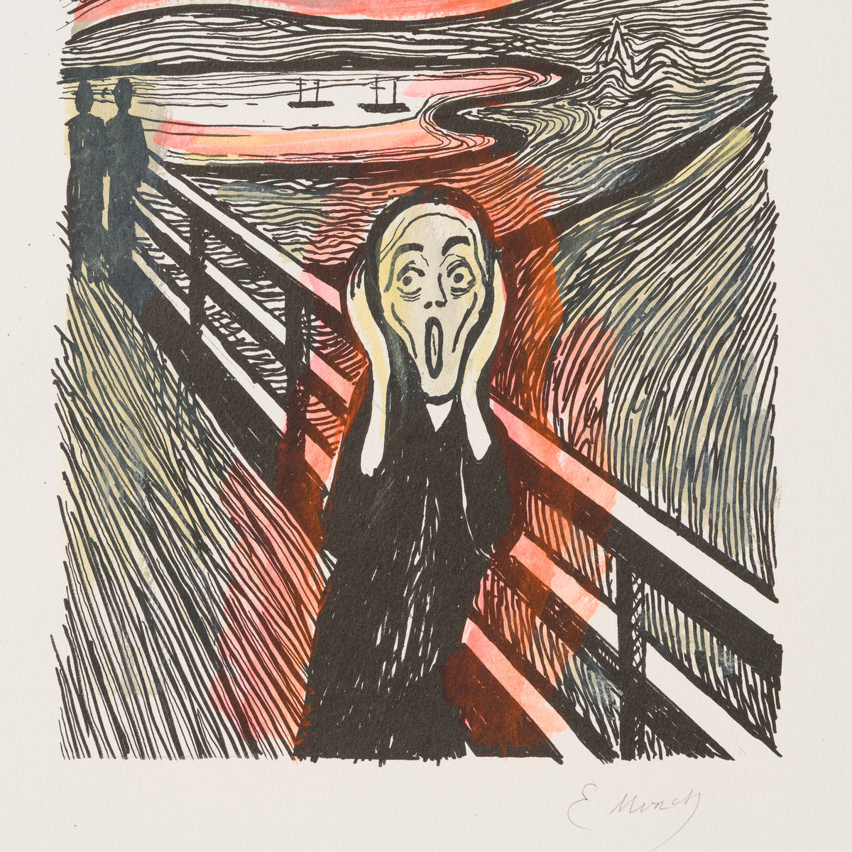 The Scream in the Style of Edvard Munch (1895) Unique X